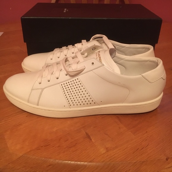 Saint Laurent SL/01 studded white low-tops. Size 13.5 US. Authentic. Worn twice. - Picture 1 of 3